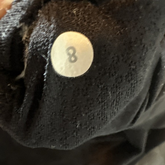 Lululemon Asana Jacket Black Ruffle Logo Full Zip Long Length Sz 8 - Picture 4 of 7